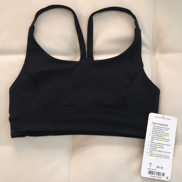 NWT BLACK LULULEMON TRAIN TIMES BRA - 6 or 8 - Picture 5 of 8